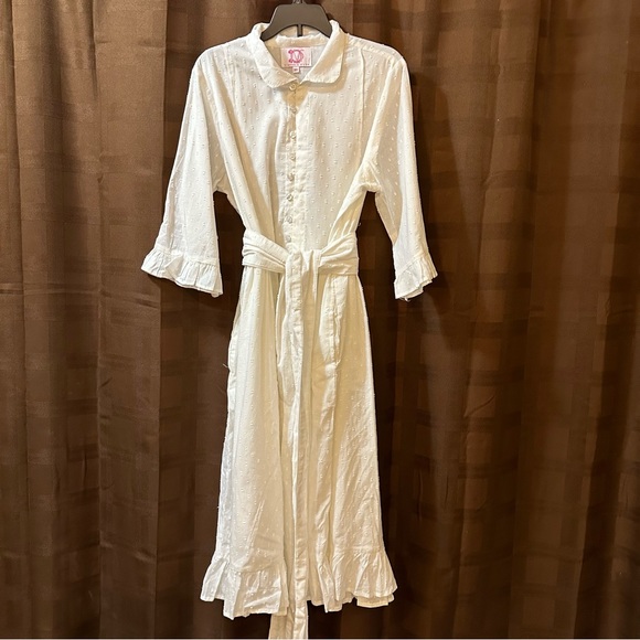 victoria dunn button up tie dress - Picture 1 of 4